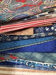Cotton Mixed 35pc Fabric Scraps Lot Multicolor Patterns Quilting Crafts DIY 2lb