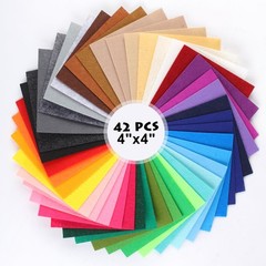 Felt Sheets for Crafts 4×4 Inch Assorted Colors 1mm Thick Non-Woven