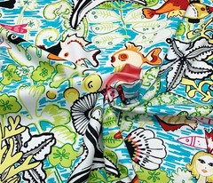 COVINGTON MERMAIDS BUBBLE GUM PINK SEALIFE 100% COTTON TWILL FABRIC BY YARD 54″W
