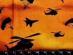 Tina Scrap Air Force Army American USA Helicopter US Military 9″x21″ Fabric
