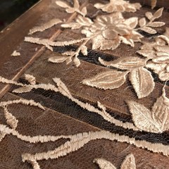 Nina BEIGE Polyester 3D Floral Embroidery on Mesh Lace Fabric by the Yard – 100