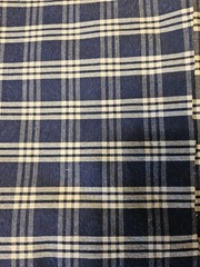 Waverly Home Decorator Fabric Navy Blue And White Stripe Plaid 4 Yards Total