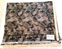 JoAnn Camo Blizzard Brown Green Gray Black Fleece Polyester Fabric 1 pc 39″x 56″