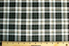 BTY*FACE MASKS* BLACK/TAN/GREY CHECK PLAID 100% COTTON FLANNEL FABRIC 42×36″