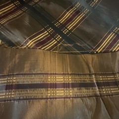 Curtain Fabric- Shiny Polyester Fabric Textile Gold Black Burgundy