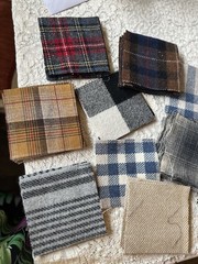 WOOL Charm Pack LOT 84 Squares! Assort PLAIDS-CHECKS-STRIPES- HERRINGBONE 5 inch
