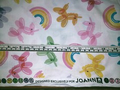 Balloon Dog/Unicorn and Rainbow Cotton Fabric 6.5 continuous yards