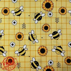 SZRUIZFZ Bee Fabric Squares 5x5inch 42Pcs