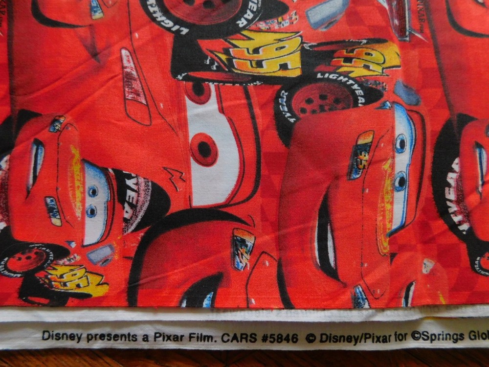 2011 Disney Pixar Films Red Cotton Fabric 90in x 44in-Springs Global US-New