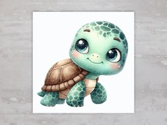 Gender Neutral Nursery Baby Turtle Quilt Fabric Panel Sewing Quilting Block A119