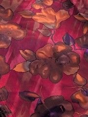 Vtg High Fashion Fabrics Inc Floral Fabric 45×110” Red Pink Orange Purple 3+Yrds