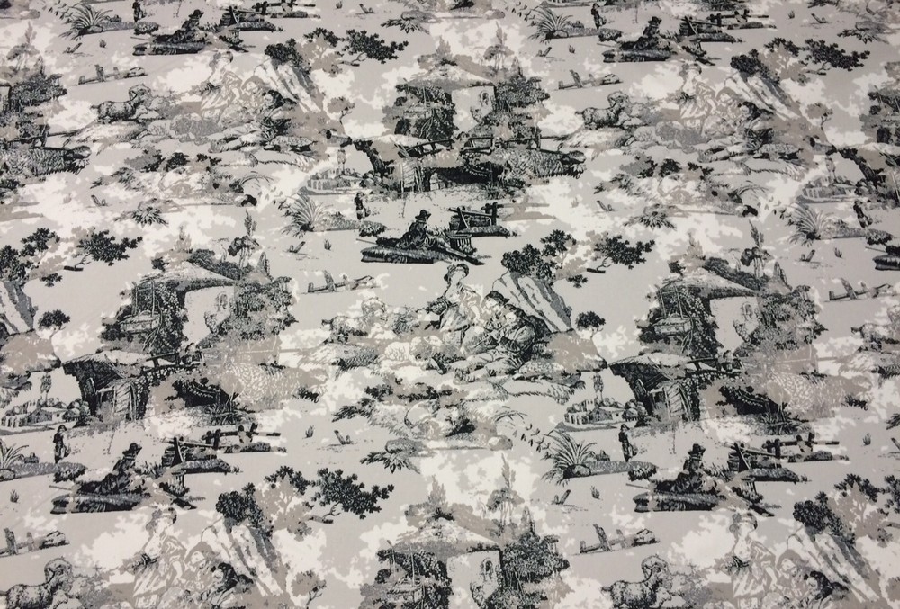 PREMIER PRINTS BIRMINGHAM MERCURY COUNTRY TOILE WORN AWAY FABRIC BY THE YARD