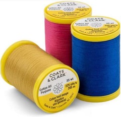 Coats & Clark Cotton All Purpose Sewing Thread 100% Mercerized Natural