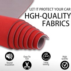 Red Suede Headliner Fabric with Foam Backing – 54″ L x 60″ W – Auto Suede Roof