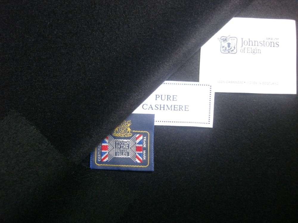JOHNSTONS OF ELGIN 100% CASHMERE “Dark Navy” COATING/JACKETING FABRIC = 2.3 m
