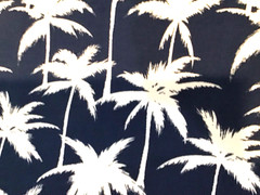Navy Palm Outdoor Fabric Tree Tropical Deck Cushion Pillow 3 Yard Lot