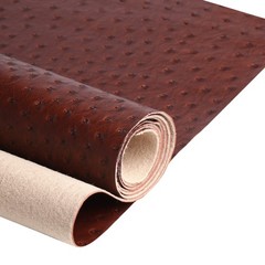 Dark Brown Faux Leather Ostrich Fabric 54″ Width 1.0mm Thickness Marine Vinyl…