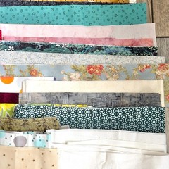 Fabric Scrap Bundle 1 Lb 11 oz Mixed Lot #7 Various Sizes and Prints As Photoed