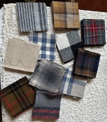 WOOL Charm Pack LOT 84 Squares! Assort PLAIDS-CHECKS-STRIPES- HERRINGBONE 5 inch