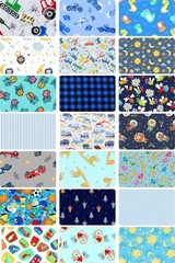 Assorted Blue Flannel Flat Fold Assortment 10 Yard Bundle