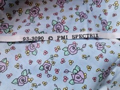 Vtg Spectrix Precious Moments Light blue Floral Fabric Cotton New BTHY