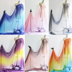 1 Yard Thin 30D Ombre Chiffon Fabric Dancing Scarf Hanfu Gauze Material Gradient