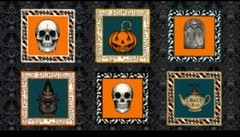 Free Spirit – Halloween Dance Quilting Fabric Panel – Skeleton💀, Ghost👻, Cat🐱