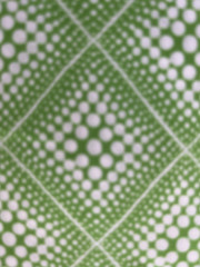 Fabric by the yard Polyester blend Squares Dots Lime Green