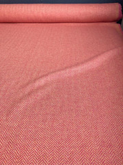 Herringbone Wool Coating in BUBBLE GUM PINK & WARM GOLD 62″ Wide By the Yard
