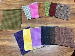 Lot of 13 Cotton Fabric Remnants 10″ x 12″ and 10″x 10″