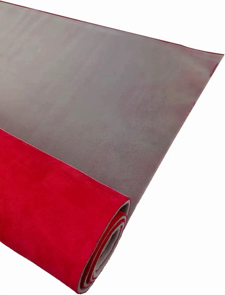 Red faux suede self -Adhesive stretch material- premium quality