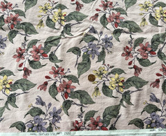 4 yds Vtg Pale Pink Floral Fabric Hamil Textiles #23212 Linen or Cotton Blend