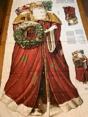 Daisy Kingdom VINTAGE SANTA CHRISTMAS DOOR PANEL cotton Fabric Panel 60″X35″