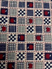 `94 Fabric Traditions MINI Cheater Patchwork Apples & Plaid 1/2″ Square 22″x15″