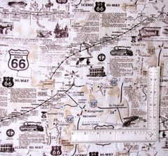 Route 66 Landmark Fabric – By The Yard – Travel Cotton Timeless Treasures C7529