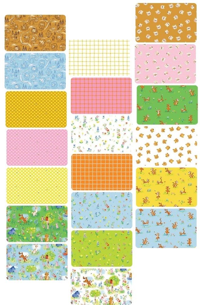 Assorted 100 Aker Woods Flat Fold Assortment 10 Yard Bundle Cotton Fabric