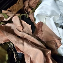 CLOSEOUT EXOTIC FABRIC SCRAPS PER 5 LBS BULK: SHADES OF WHITE AND NEUTRAL ONLY