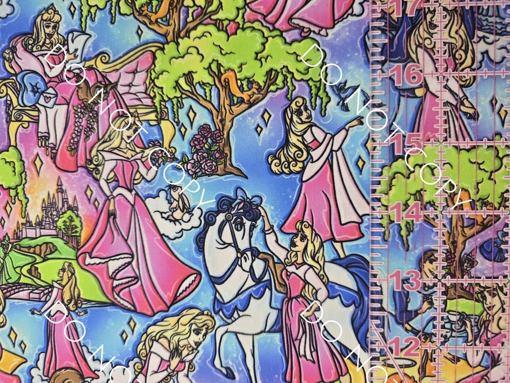 Custom 100% Cotton Woven Fabric Disney Aurora Sleeping Beauty 1/4 Yard 9×56
