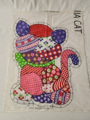 VTG Calico Cat Cut & Sew Pillow Patchwork Kitty Sewing Panel Doll Calpurnia