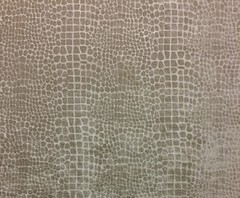 BALLARD DESIGNS KYLIE LINEN BEIGE TEXTURED VELVET CROCODILE FABRIC BY YARD 56″W