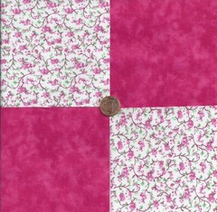 Flower Vine Pink Solid 100% Cotton Fabric Quilt Square Blocks kit EU