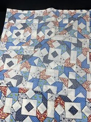 Vintage Fabric Quilt Print on White 44” W X 176” L Cotton or Cotton Blend