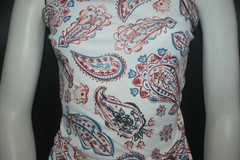 Modal Spandex Knit Jersey Fabric turkish paisley Print on White by the yard 9 oz