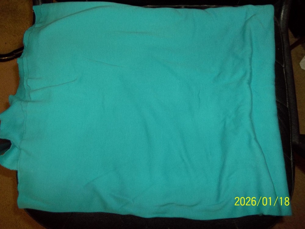 vintage cotton/cotton blend knit fabric aqua 2 yd x 64″ new