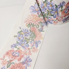 Fabric Roll – Border Fabric Pink & Purple Flowers/floral Sewing Or patchwork
