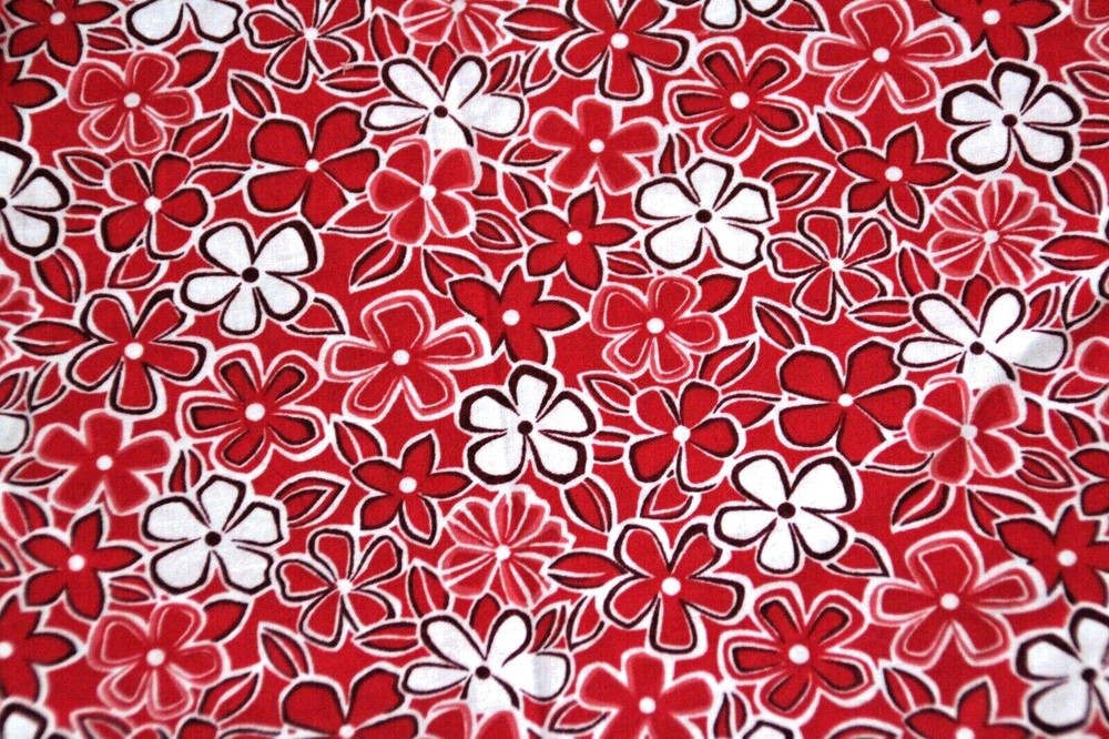 Red Floral Fabric