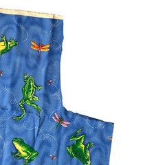 Vintage Cotton Fabric VIP CRANSTON PRINT WORKS Blue FROG and DRAGONFLY 46 x 37