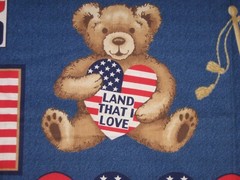 Vtg Fabric Traditions America Appliques Stars & Stripes State of Liberty Eagles