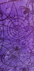 Fabric Tradition- Halloween Spider Web – Glitter Quilting and Crafting Fabric