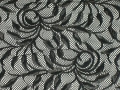 Sheer Black stretch lace fabric 2 way floral sold By The Yard continuous